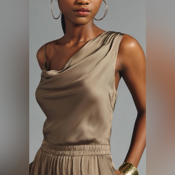 DOLAN Anthropologie Silky Cowl-Neck Jumpsuit - Picture 4 of 8